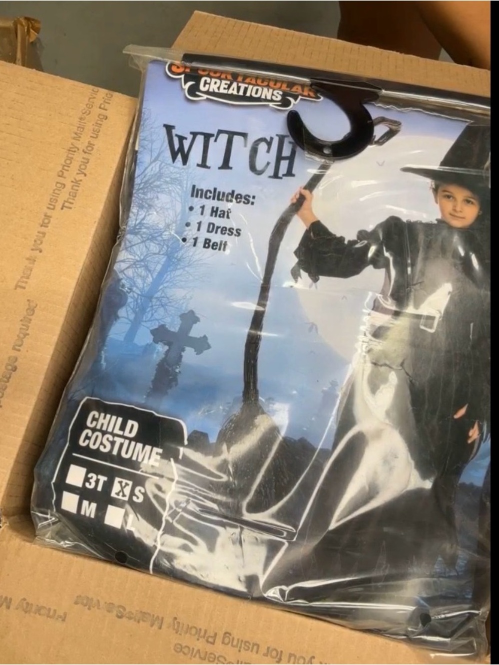 Kids Witch Costume - Black -small new